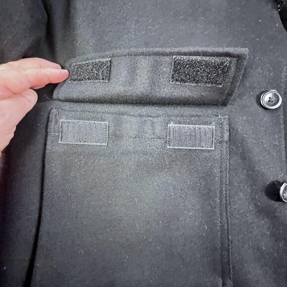 Old Navy Wool Blend Field Jacket Mens Medium Black Quilted Lined Chore Coat - Picture 7 of 11